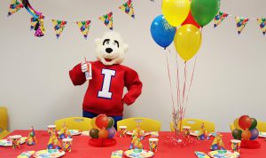 ICEE Bear at Party Table